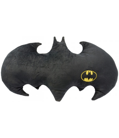 Batman – Kissen „Batwing“ mit Batman Logo - kuscheliges Velboa, ca. 60 x 37 cm