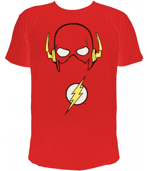 The Flash - Herren T-Shirt, rot  - 100% Baumwolle - "Flash´s Maske"