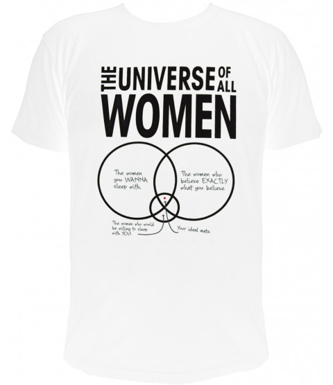 Big Bang Theory - Herren T-Shirt, weiß - 100% Baumwolle - "The Universe of all Women" 
