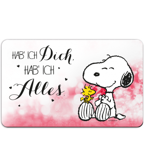 The Peanuts Frühstücksbrettchen "Hab ich Dich, hab ich Alles", Resopal, 23,5 x 14,5 cm