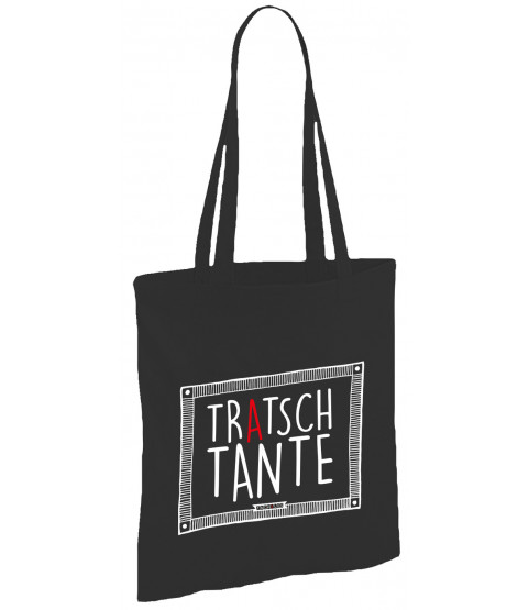 Tacheles - Stoffbeutel Tasche "Tratsch Tante", 38 x 42 cm, Baumwolle