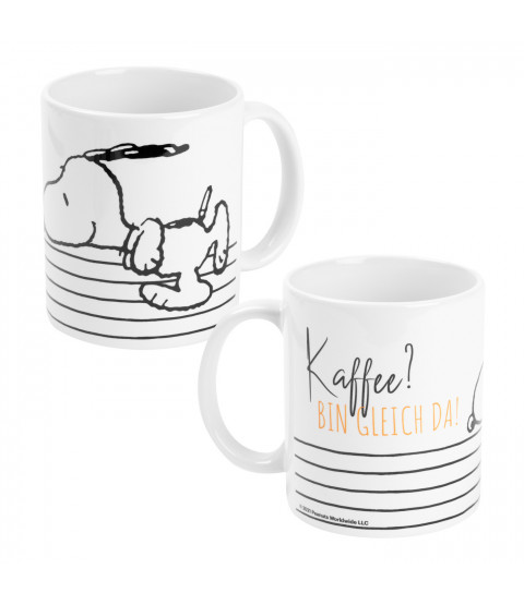 The Peanuts - Tasse "Kaffe? Bin gleich da!", 320 ml, Keramik