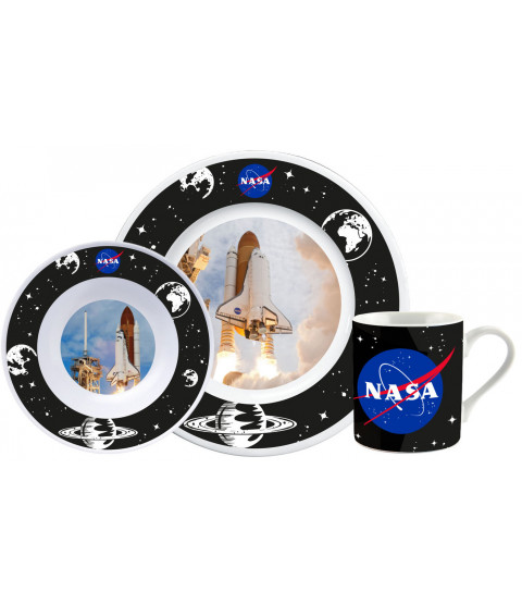 NASA - Breakfast Set "Rocket", 3 tlg., Porzellan