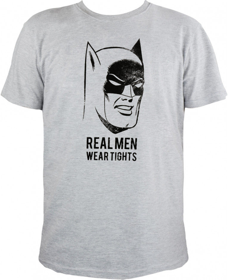 Batman Herren T Shirt grau melange Real Men wear tights