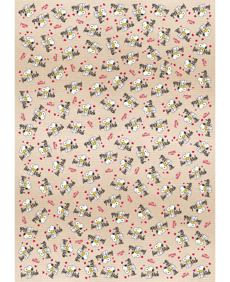 Snoopy Geschenkpapier mit Punkten 70 x 48 cm für kleine Geschenke Peanuts