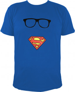 Superman - Herren T-Shirt, blau - 100% Baumwolle - "Superman`s Maske" 