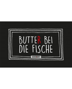 Tacheles - Frühstücksbrettchen "Butter bei die Fische", Resopal, 23,5 x 14,5 cm