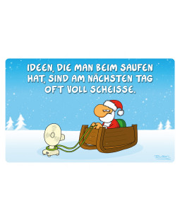 Ralph Ruthe - Frühstücksbrettchen "xmas", Resopal, 23,5 x 14,5 cm