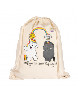 Pummel & Friends - Gym bag "Regenbogen", 37 x 46 cm, Baumwolle