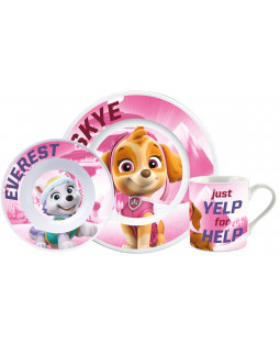 Paw Patrol - Breakfast Set "Yelp rose", 3 pcs 