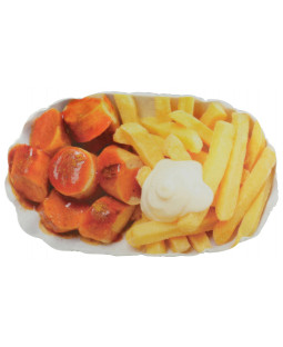 United Labels - Kissen "Pommes Currywurst", ca. 50 x 30cm - 0119984